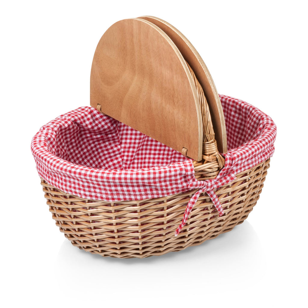 Country Basket - Red & White Gingham Pattern