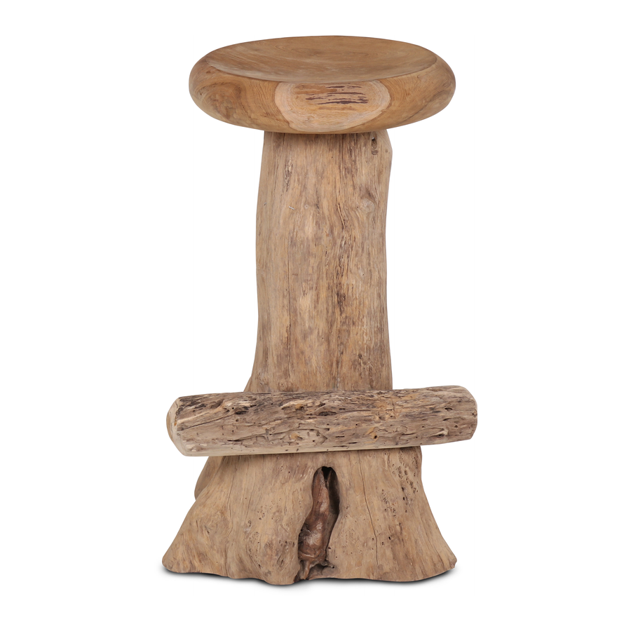 Bar stool wooden seat