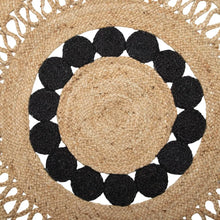 Carica l'immagine nel visualizzatore di Gallery, NATURAL RUG-BLACK JUTE  120 X 120 X 1 CM