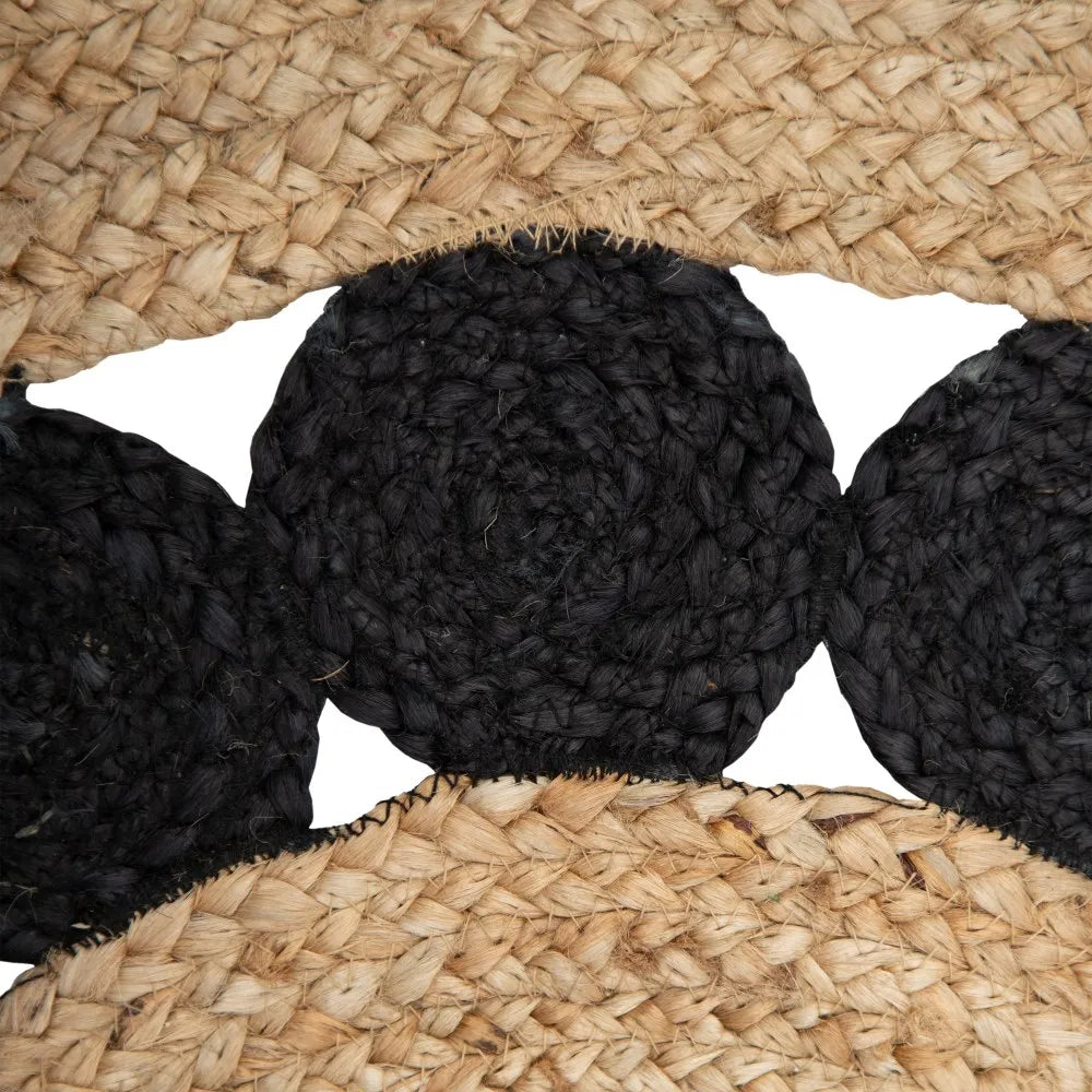 NATURAL RUG-BLACK JUTE  120 X 120 X 1 CM