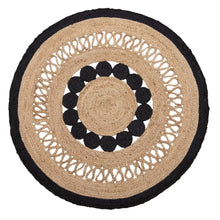 Load image into Gallery viewer, NATURAL RUG-BLACK JUTE  120 X 120 X 1 CM