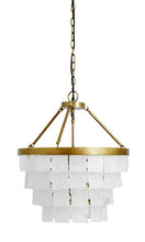 Load image into Gallery viewer, White alabaster chandelier, golden