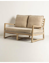 Load image into Gallery viewer, 2 seater oak wood sofa