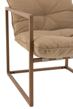 Load image into Gallery viewer, Chair 1-Person Metal/Textile Beige/Dark Brown