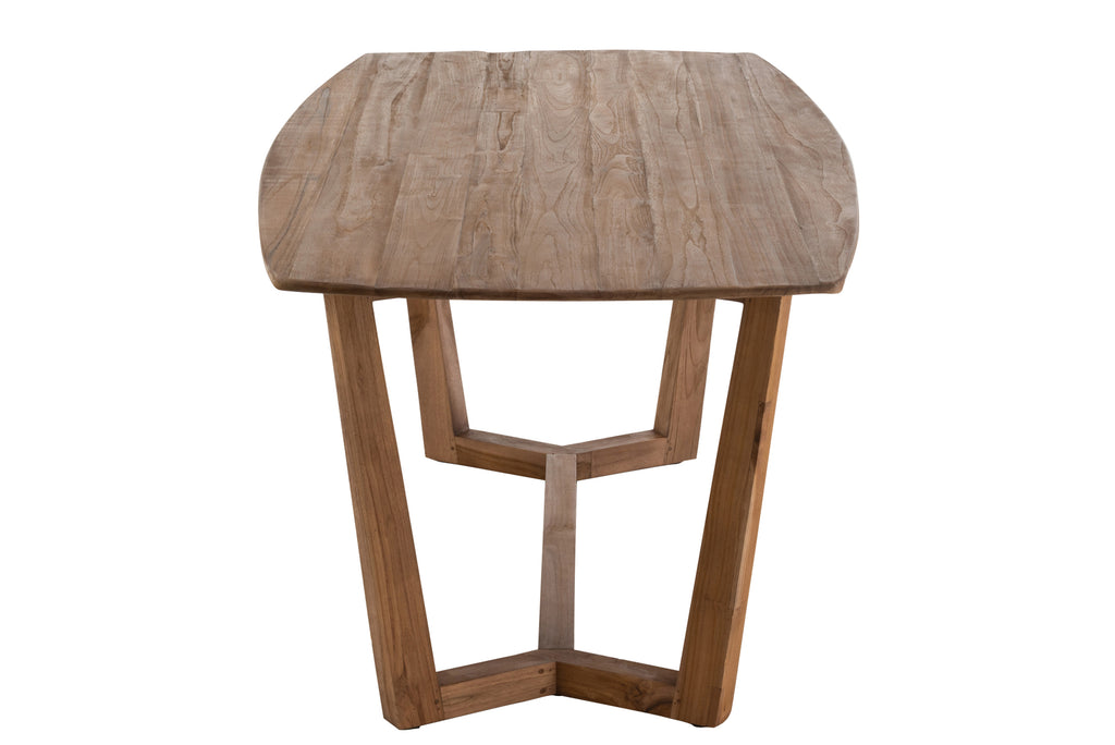 Dining Table Matte Wood/Rattan Natural