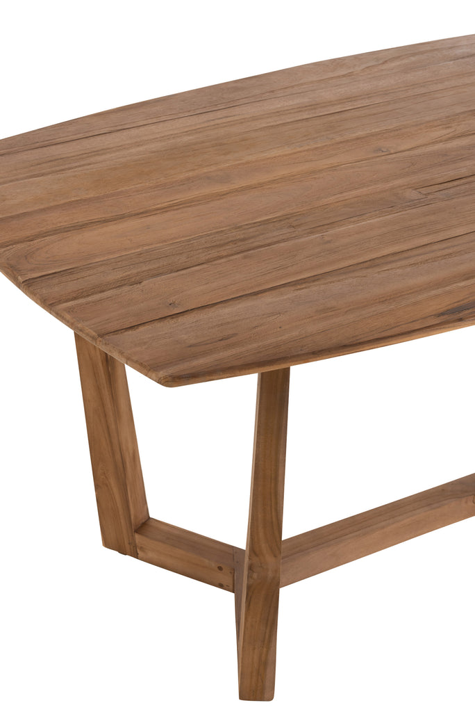 Dining Table Matte Wood/Rattan Natural