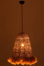 Load image into Gallery viewer, Hanging Lamp Banana Fibres Black