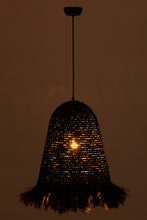 Load image into Gallery viewer, Hanging Lamp Banana Fibres Black