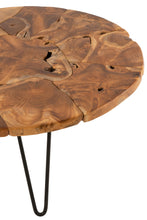 Load image into Gallery viewer, Coffee Table Round Teak Wood Brown