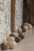 Cargar imagen en el visor de la galería, Tealight Holder Coconut Lines Natural Assortment Of 3