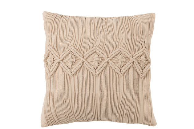 Cushion Cosy Cotton Beige Large