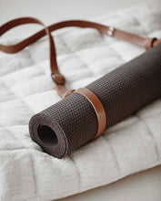 Load image into Gallery viewer, YOGA LEATHER STRAP FOR YOGA MAT, L.BROWN