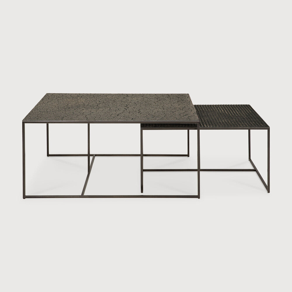 Pentagon nesting coffee table set by Ethnicraft Design Studio