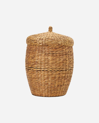 Basket w. lid, Aske, Natural