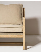 Carica l&#39;immagine nel visualizzatore di Gallery, 3 Seater oak wood sofa