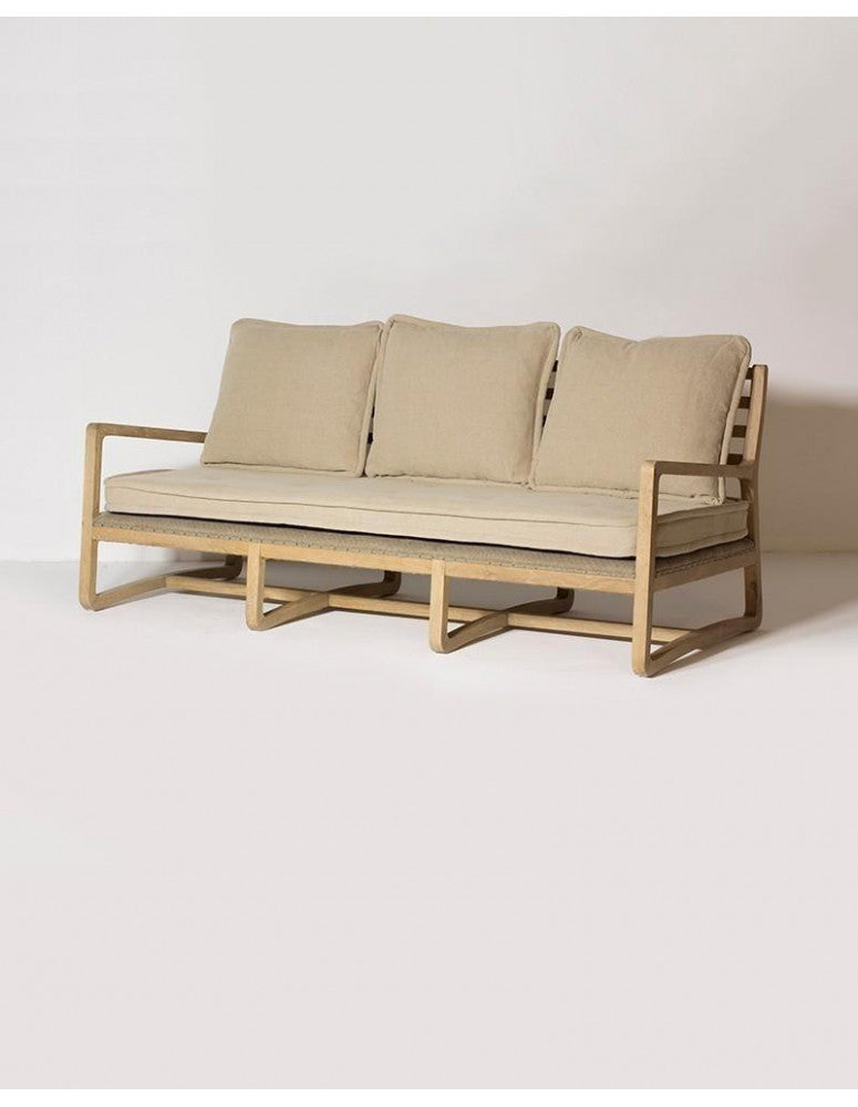 3 Seater oak wood sofa