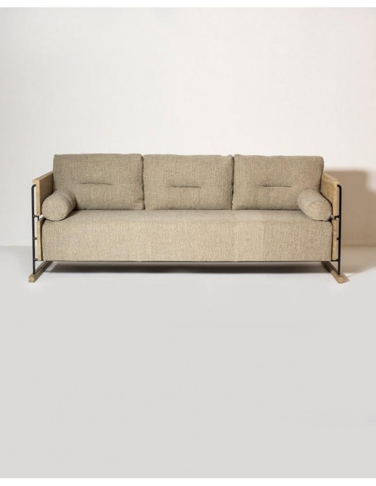 3 seater oak wood sofa