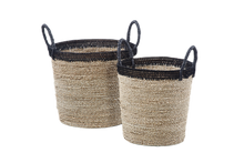 Load image into Gallery viewer, basket, laundry basket, wood basket, basket Limassol, basket Cyprus,  rattan basket, bamboo basket, planter basket, boho basket seagrass basket, natural basket