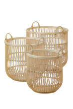 Load image into Gallery viewer, basket, laundry basket, wood basket, basket Limassol, basket Cyprus,  rattan basket, bamboo basket, planter basket, boho basket