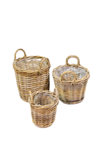 Cargar imagen en el visor de la galería, basket, laundry basket, wood basket, basket Limassol, basket Cyprus,  rattan basket, bamboo basket, planter basket, natural basket, boho basket