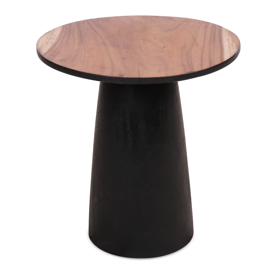 Side table black with natural top 50*H52