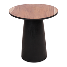 Load image into Gallery viewer, Side table black with natural top 50*H52