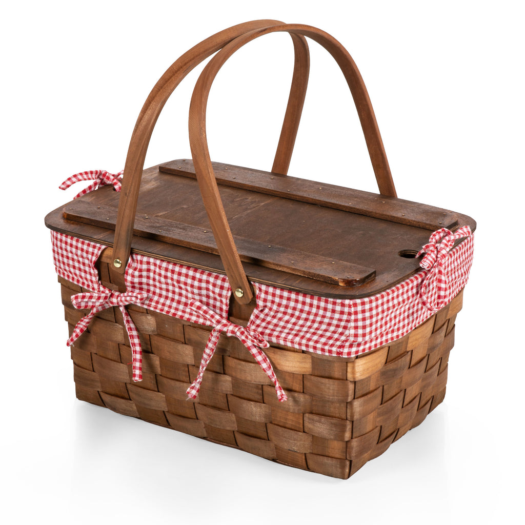 Kansas Basket - Red & White Gingham Pattern