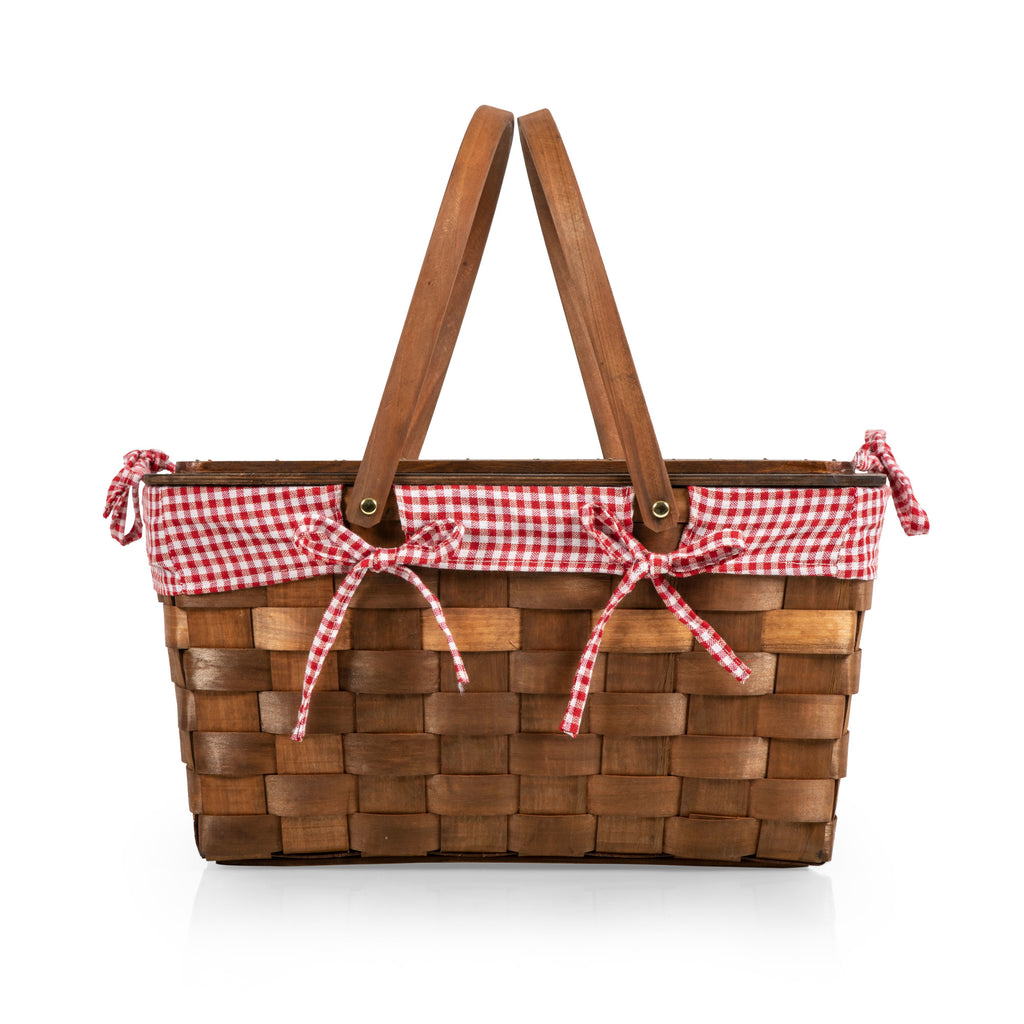 Kansas Basket - Red & White Gingham Pattern