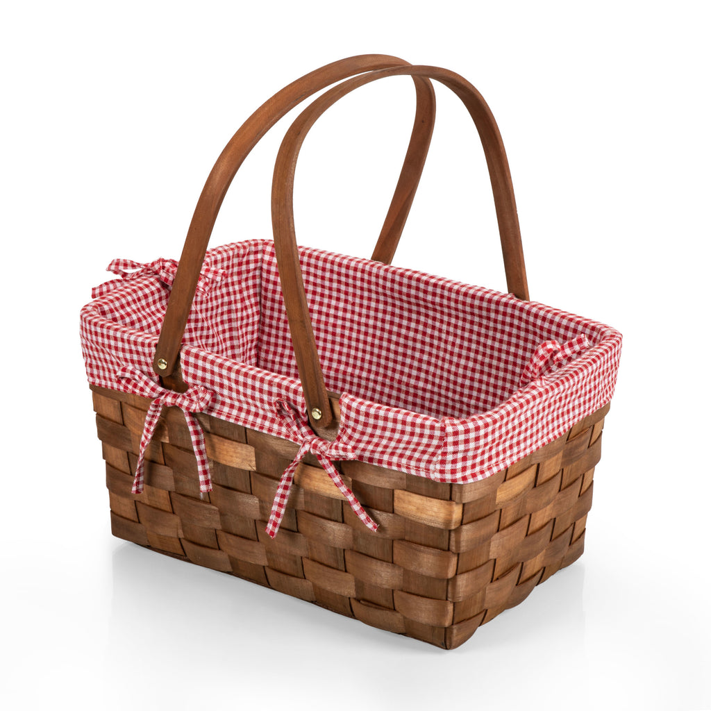 Kansas Basket - Red & White Gingham Pattern