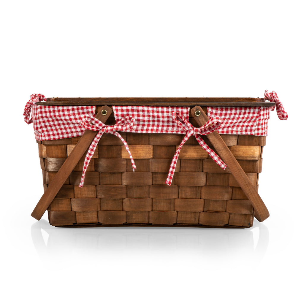 Kansas Basket - Red & White Gingham Pattern