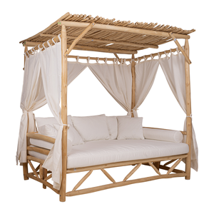 Bed wood with cushions