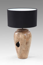 Load image into Gallery viewer, TEAK POT TABLE LAMP