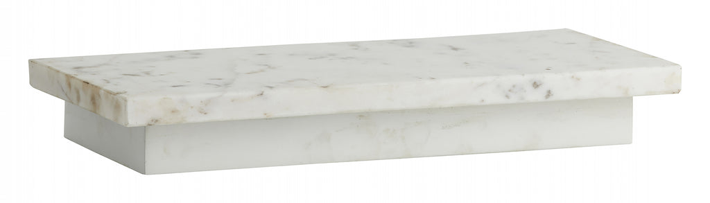Shelf w/ marble, white, S