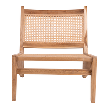 Load image into Gallery viewer, Teak wood with rattan chair carved