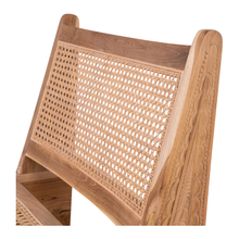 Load image into Gallery viewer, Teak wood with rattan chair carved