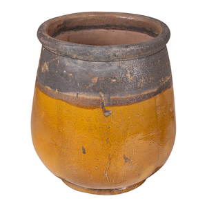 Pot half grey/yellow