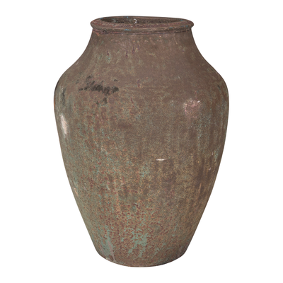 Pot large brown/green