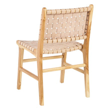 Load image into Gallery viewer, BEIGE CHAIR TEAK WOOD-LEATHER 50 X 56 X 87 CM