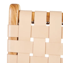 Load image into Gallery viewer, BEIGE CHAIR TEAK WOOD-LEATHER 50 X 56 X 87 CM