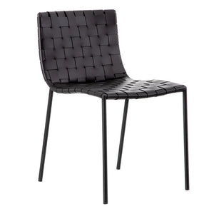 CHAIR BLACK METAL / LEATHER ROOM 44,50 X 51 X 77 CM