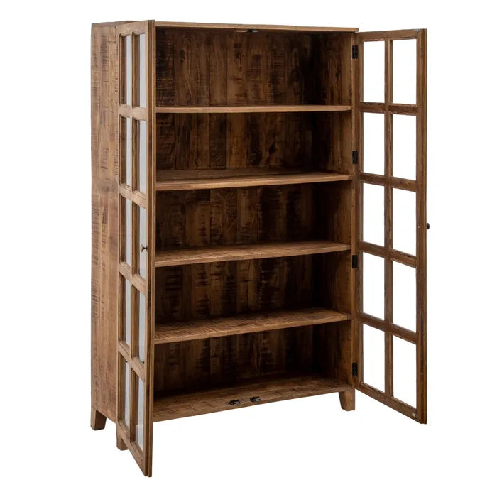 NATURAL SHOWCASE MANGO WOOD LIVING ROOM 120 X 40 X 194 CM BOIS BLANC HOME