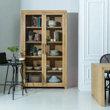 Load image into Gallery viewer, NATURAL ELM WOOD DISPLAY CABINET LIVING ROOM 122 X 44 X 210 CM