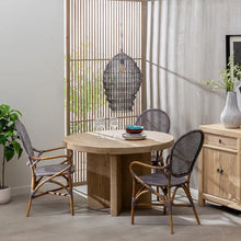 Cargar imagen en el visor de la galería, NATURAL ELM WOOD DINING TABLE 120 X 120 X 76 CM