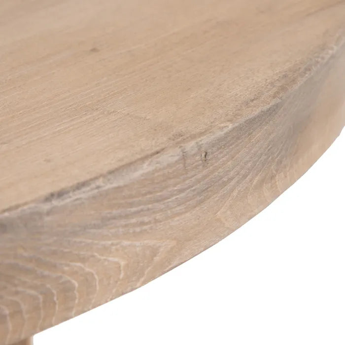 NATURAL ELM WOOD DINING TABLE 120 X 120 X 76 CM