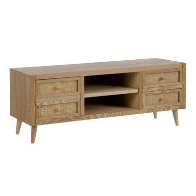 TV CABINET NATURAL RATTAN/WOOD 118 X 38 X 47 CM