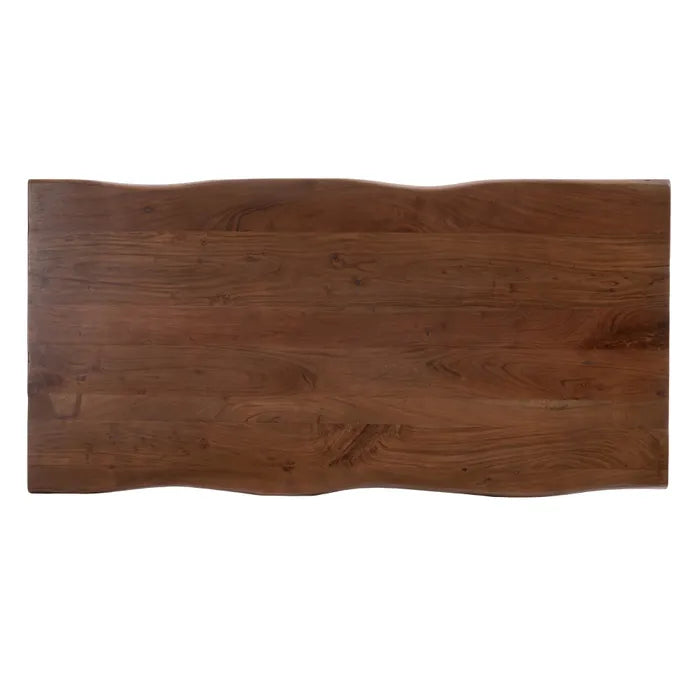 NATURAL-BLACK DINING TABLE 180 X 90 X 76 CM