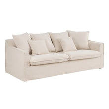 Load image into Gallery viewer, SOFA 4 SEATS BEIGE FABRIC LIVING ROOM 220 X 96 X 93 CM