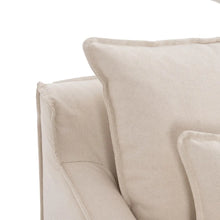 Cargar imagen en el visor de la galería, SOFA 4 SEATS BEIGE FABRIC LIVING ROOM 220 X 96 X 93 CM