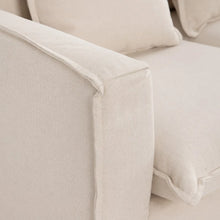 Cargar imagen en el visor de la galería, SOFA 4 SEATS BEIGE FABRIC LIVING ROOM 220 X 96 X 93 CM