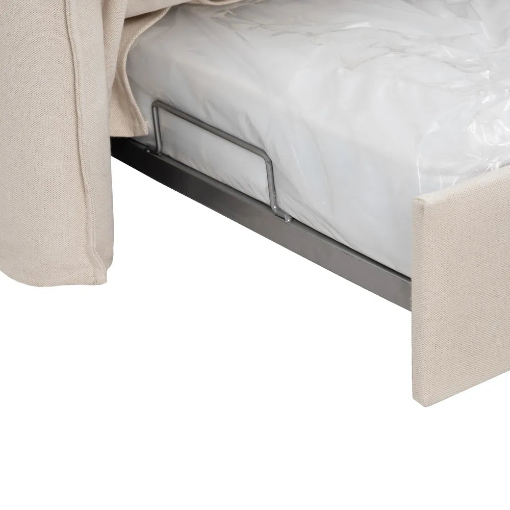 BEIGE SOFA-BED LIVING ROOM 215 X 100 X 97 CM